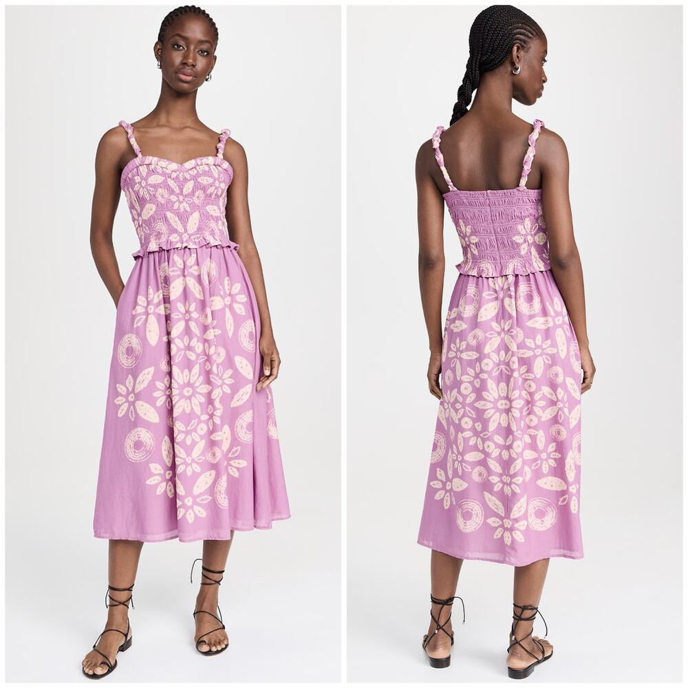 Sea New York Thea Batik Midi Dress Lilac